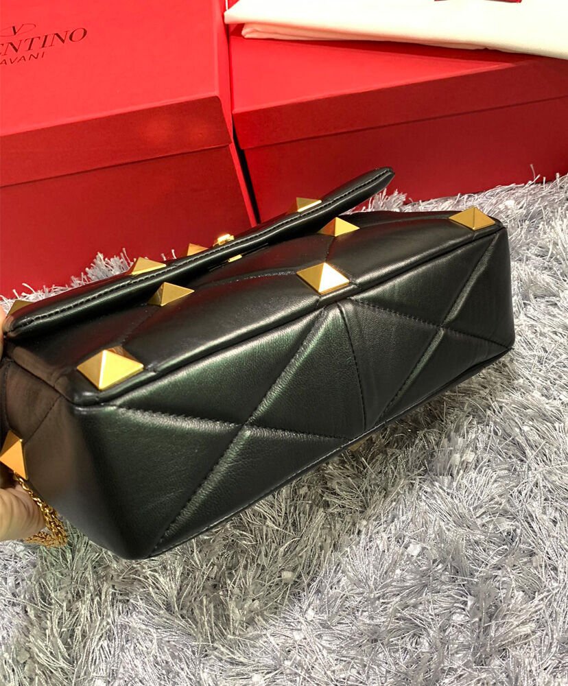 Valentino Garavani Roman Stud Nappa Chain Bag Black - Image 5