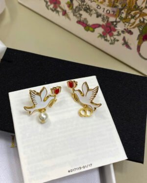 Dior Dove & Rose Dioramour Earrings