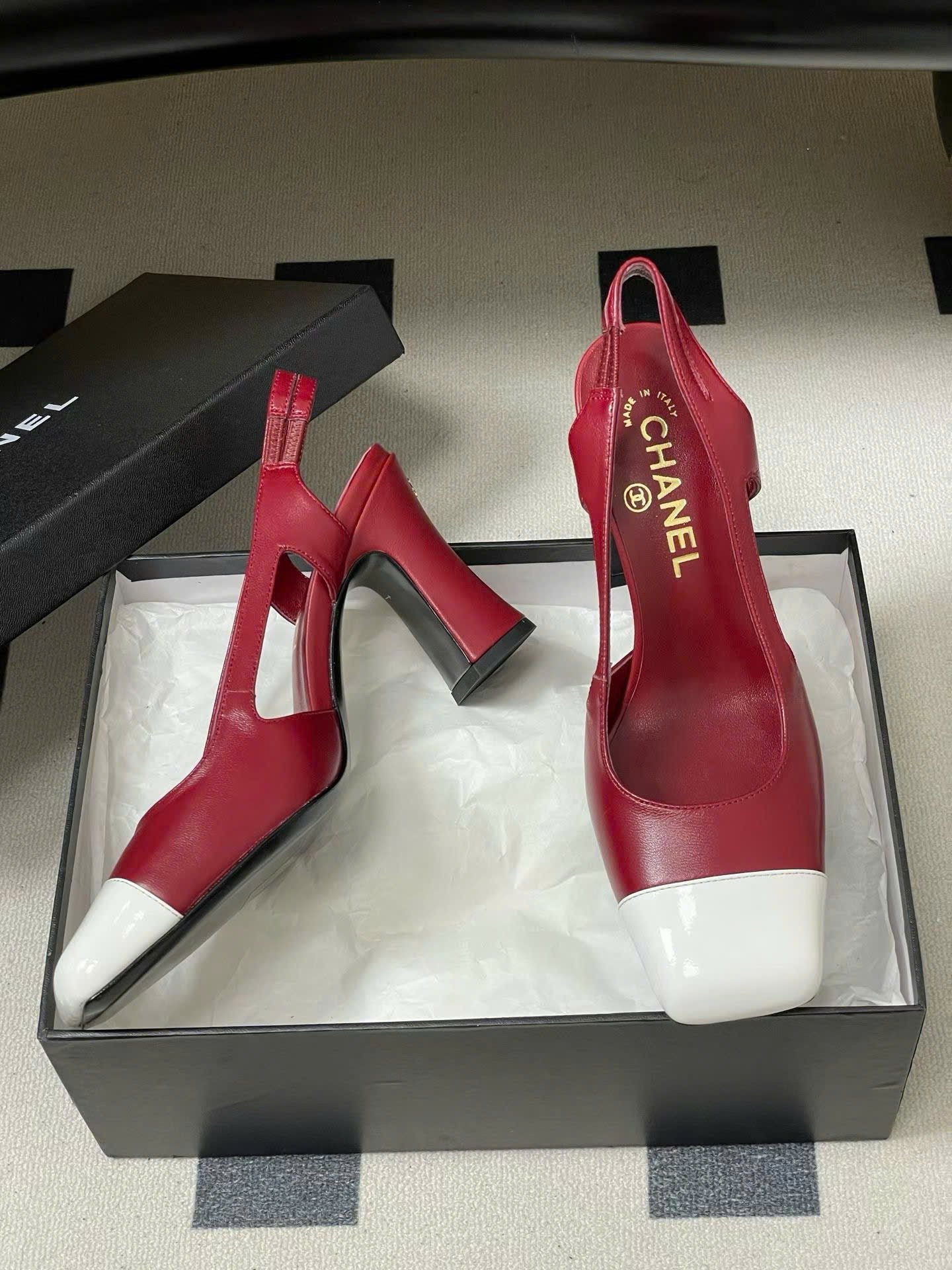Chanel Crumpled Shiny Lambskin Slingbacks Shoes 9cm - Image 2