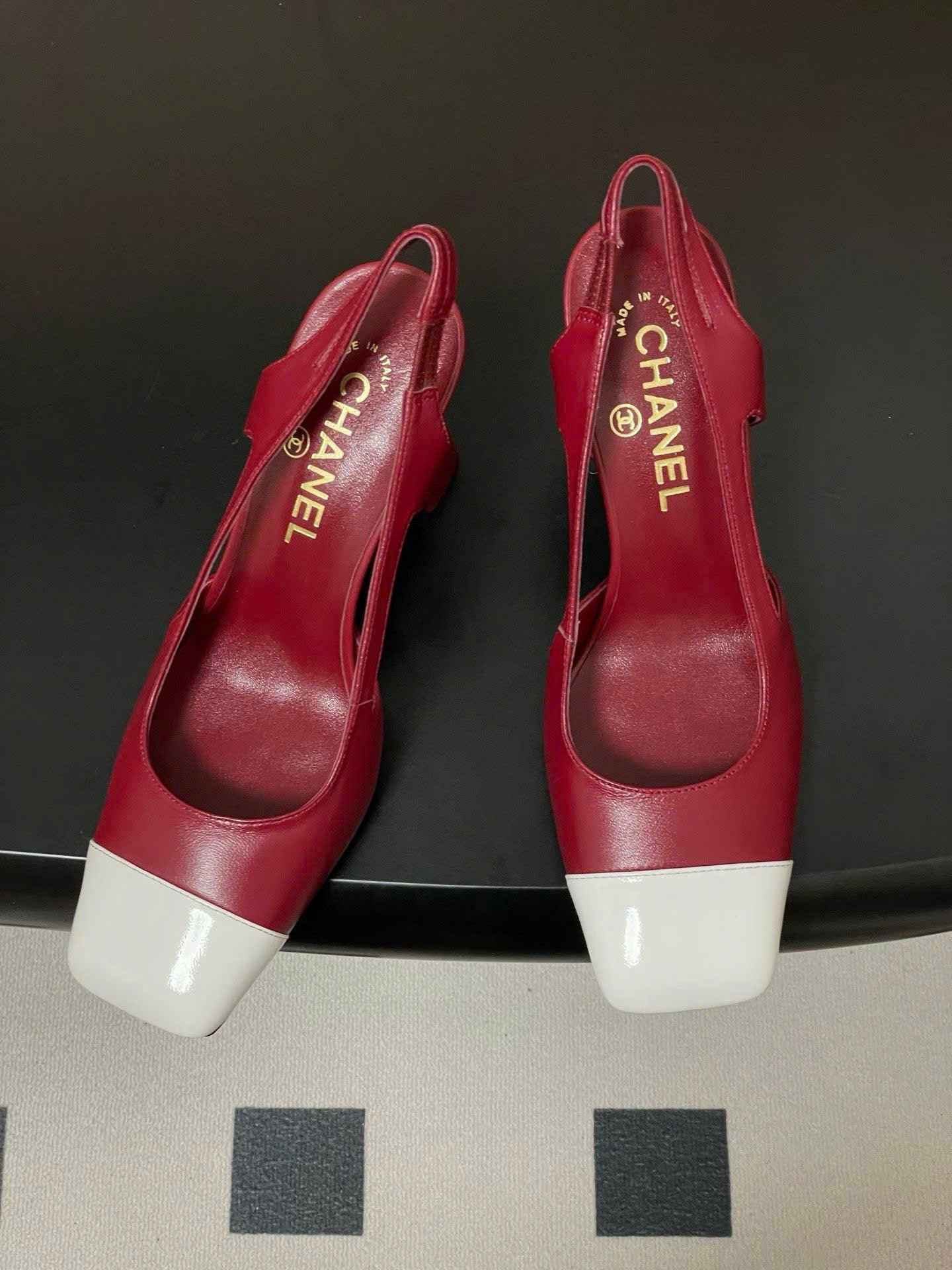 Chanel Crumpled Shiny Lambskin Slingbacks Shoes 9cm - Image 7