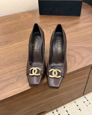 Chanel Coco Heeled Pumps Calfskin Shoes 9cm