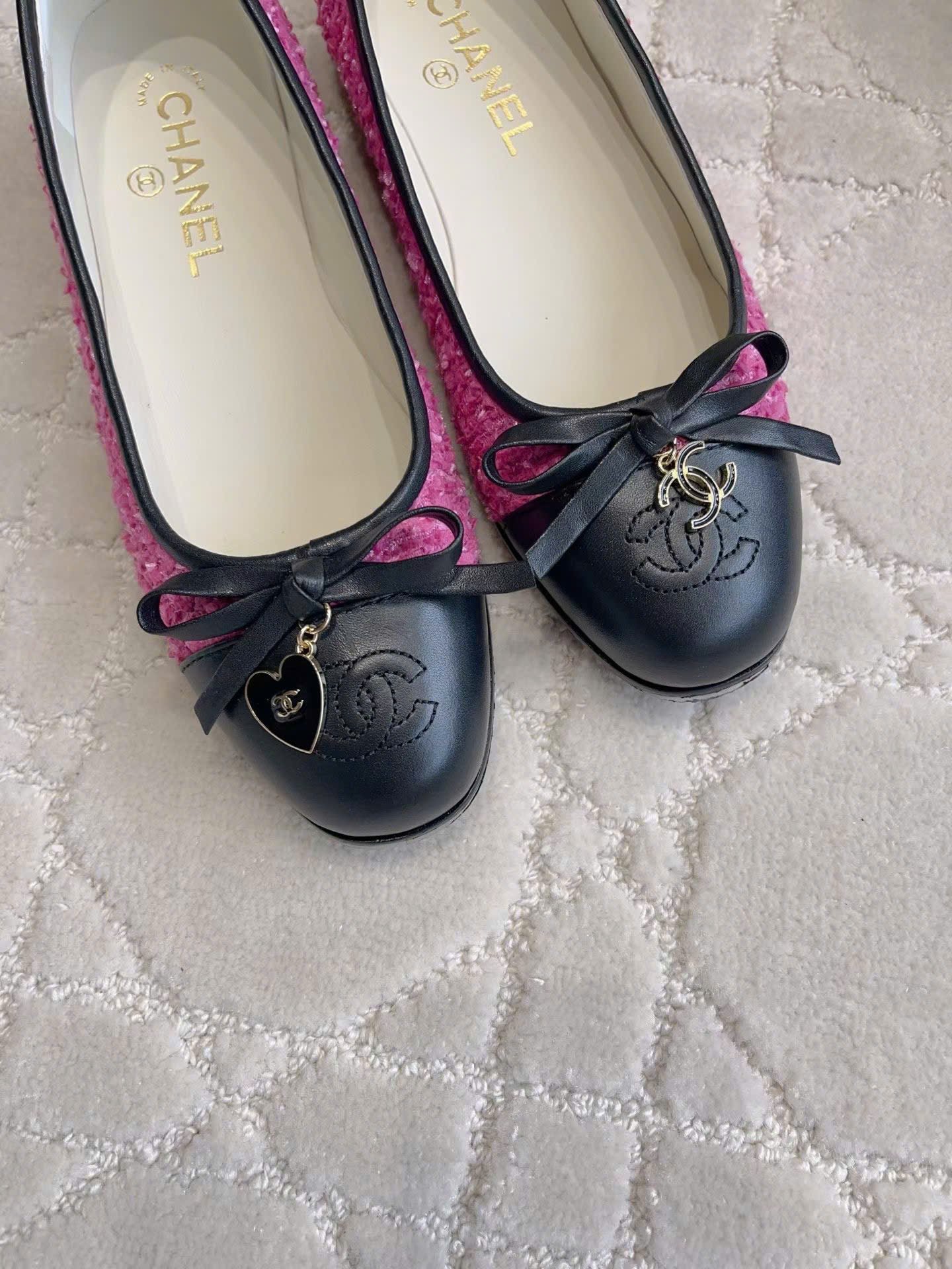 Chanel Coco Tweed Ballerina Flats Shoes - Image 4