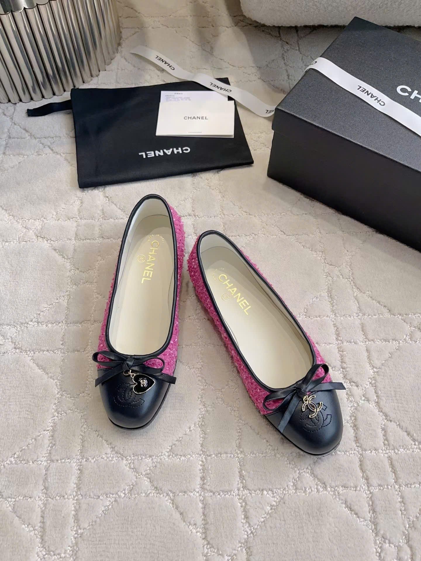 Chanel Coco Tweed Ballerina Flats Shoes - Image 5