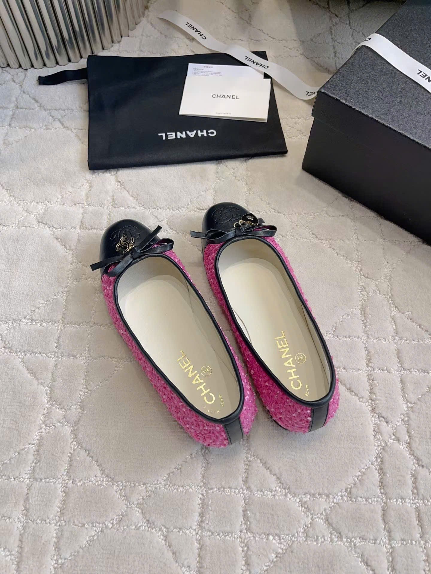 Chanel Coco Tweed Ballerina Flats Shoes - Image 8