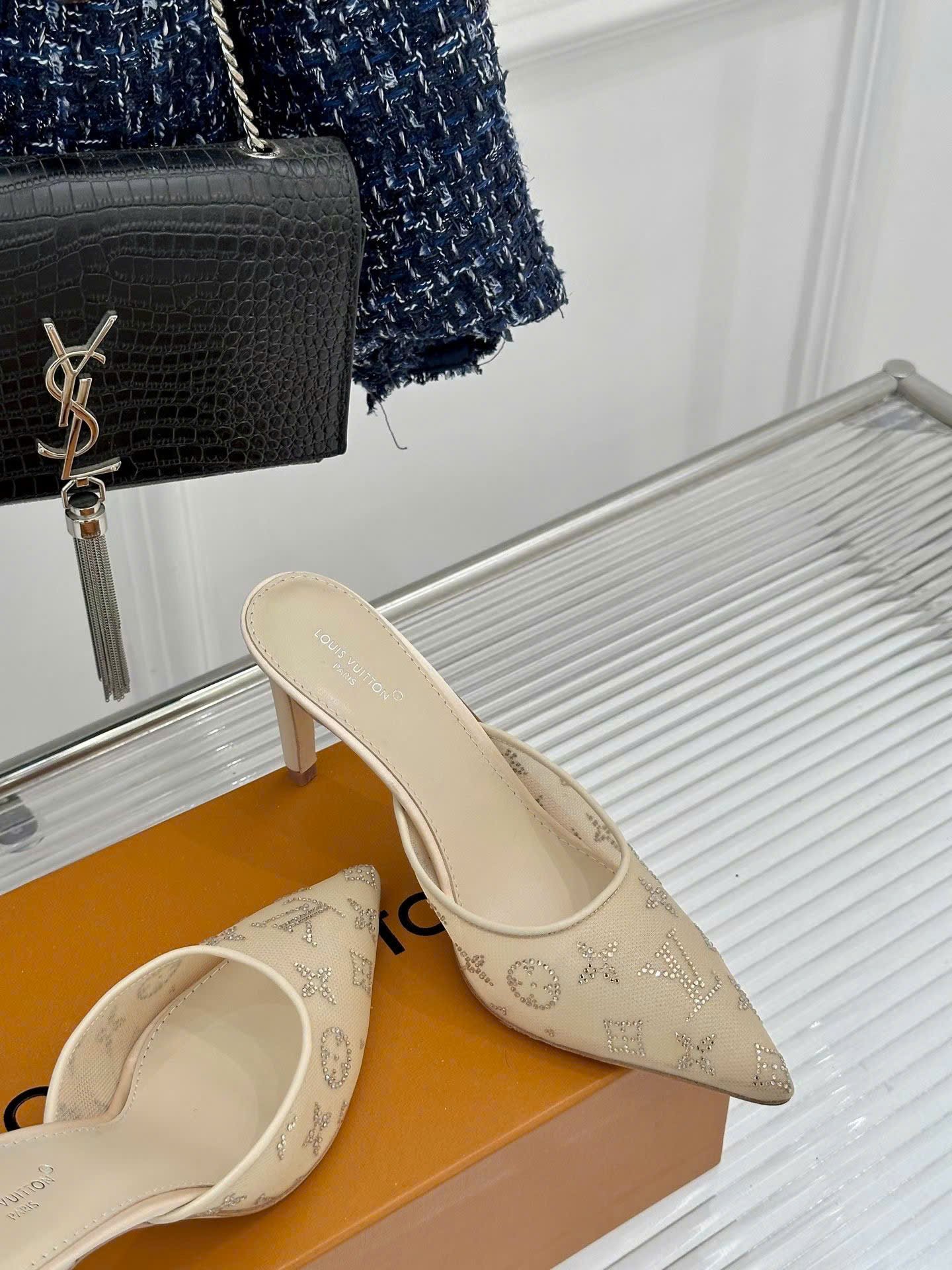 Louis Vuitton Gala Mule Shoes 8.5cm - Image 9
