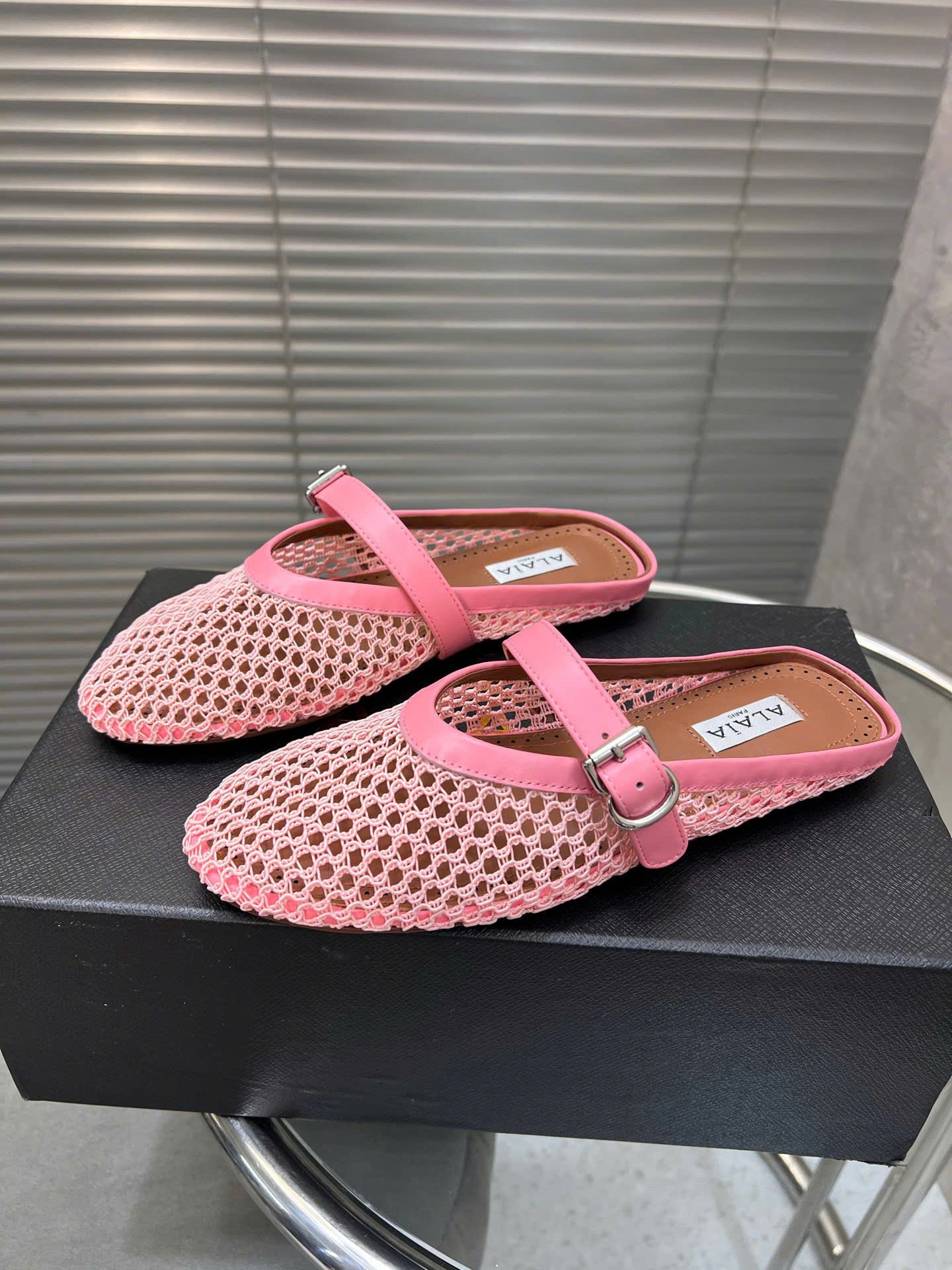 Alaïa Mesh Ballet Flats Mule - Image 3