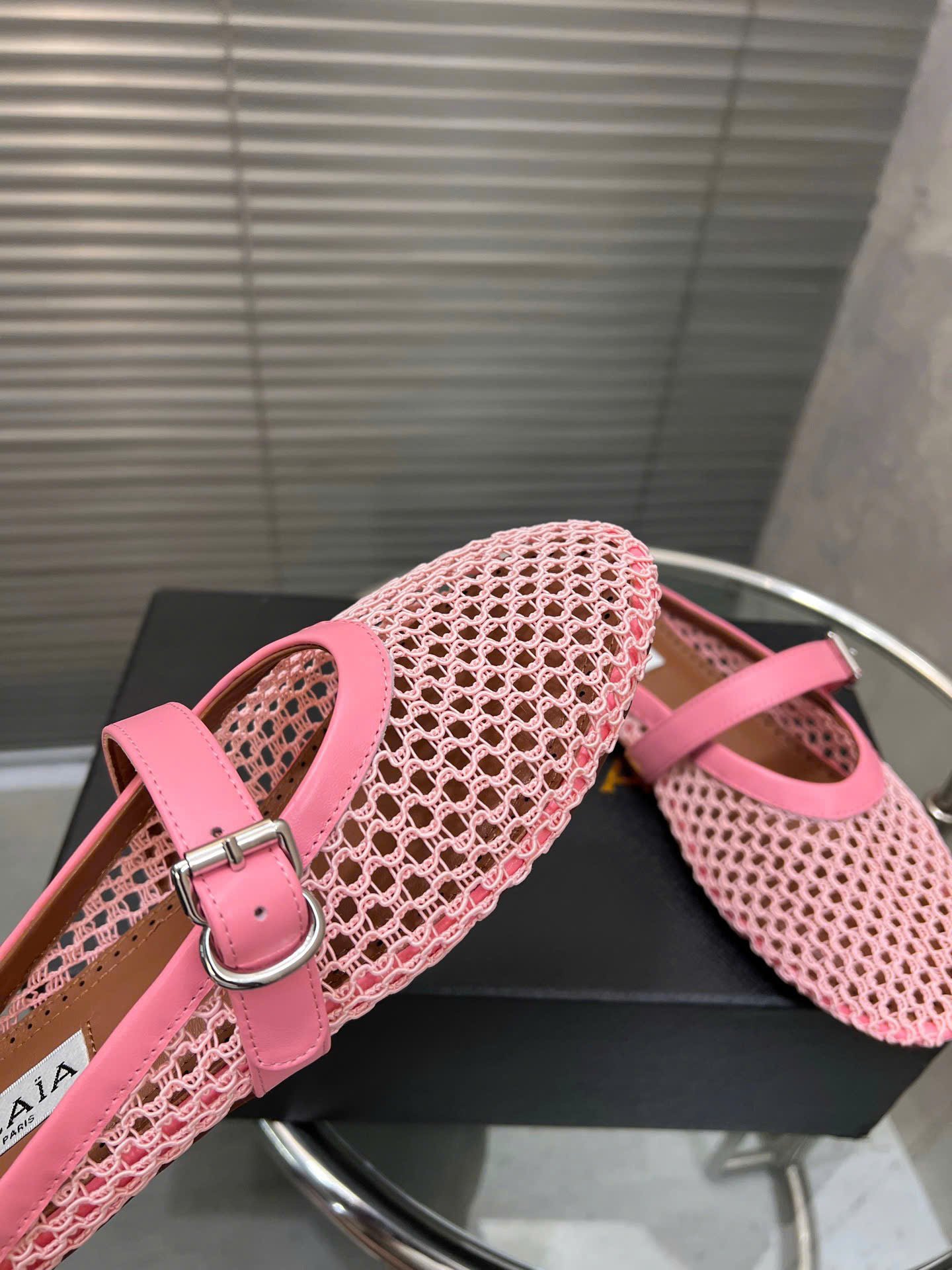 Alaïa Mesh Ballet Flats Mule - Image 6