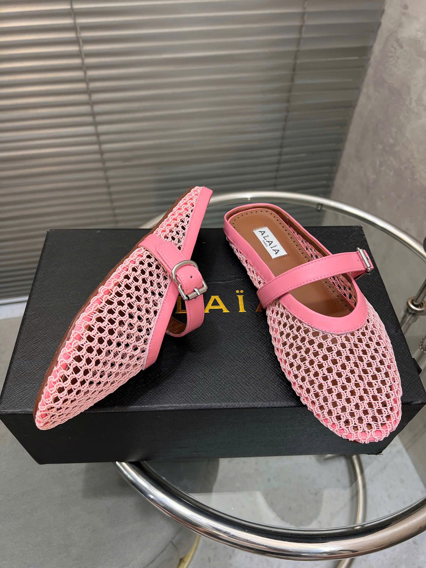 Alaïa Mesh Ballet Flats Mule - Image 8
