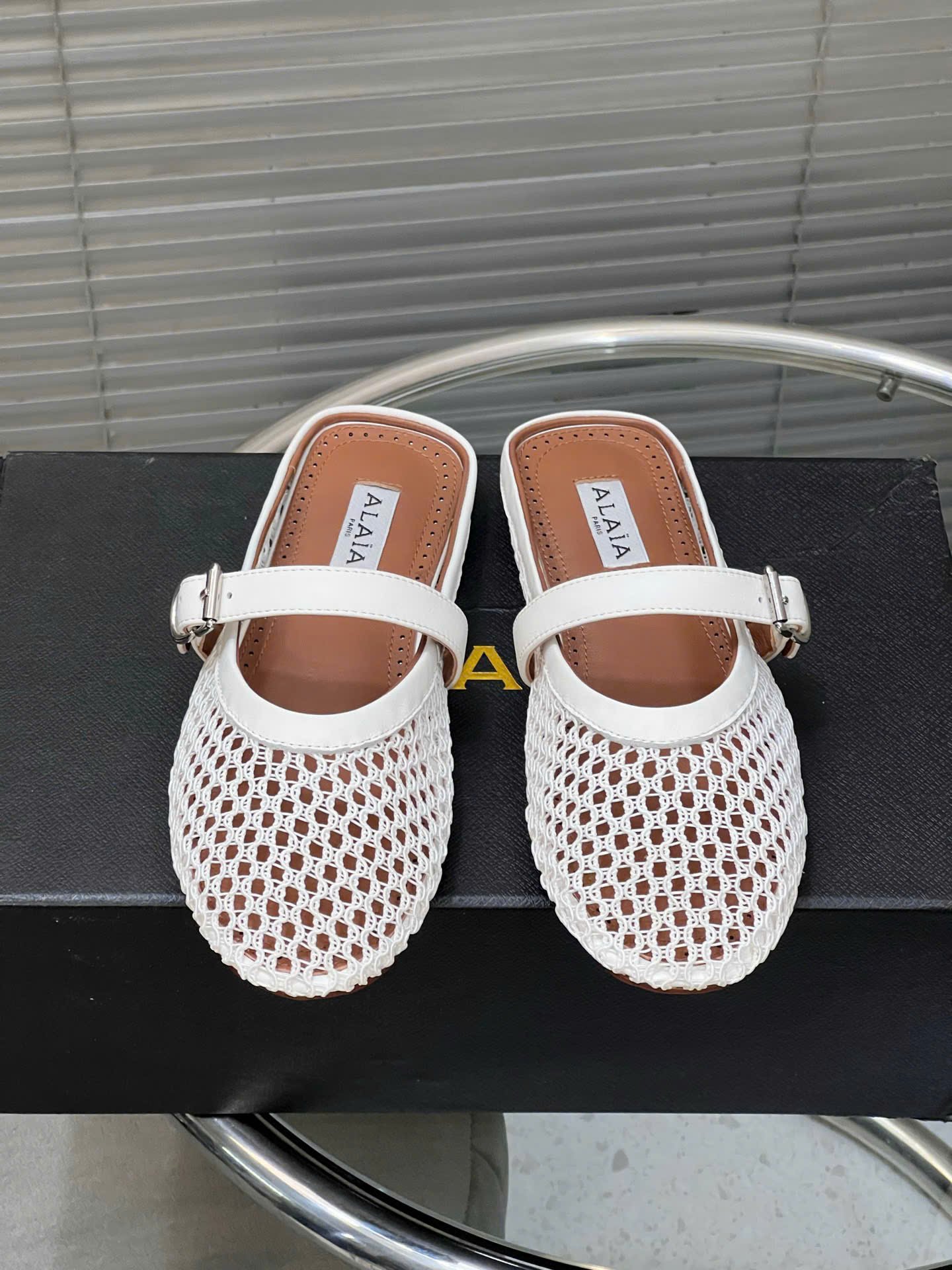 Alaïa Mesh Ballet Flats Mule