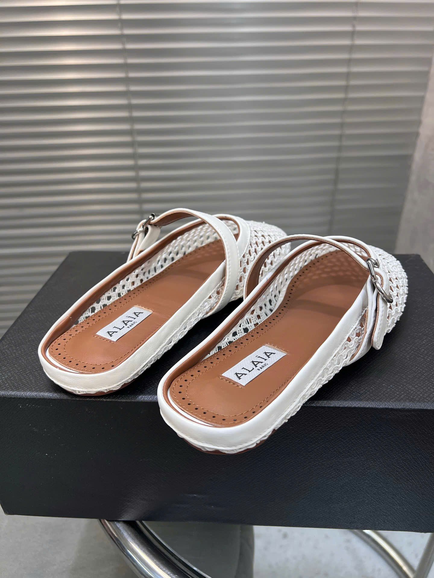 Alaïa Mesh Ballet Flats Mule - Image 6