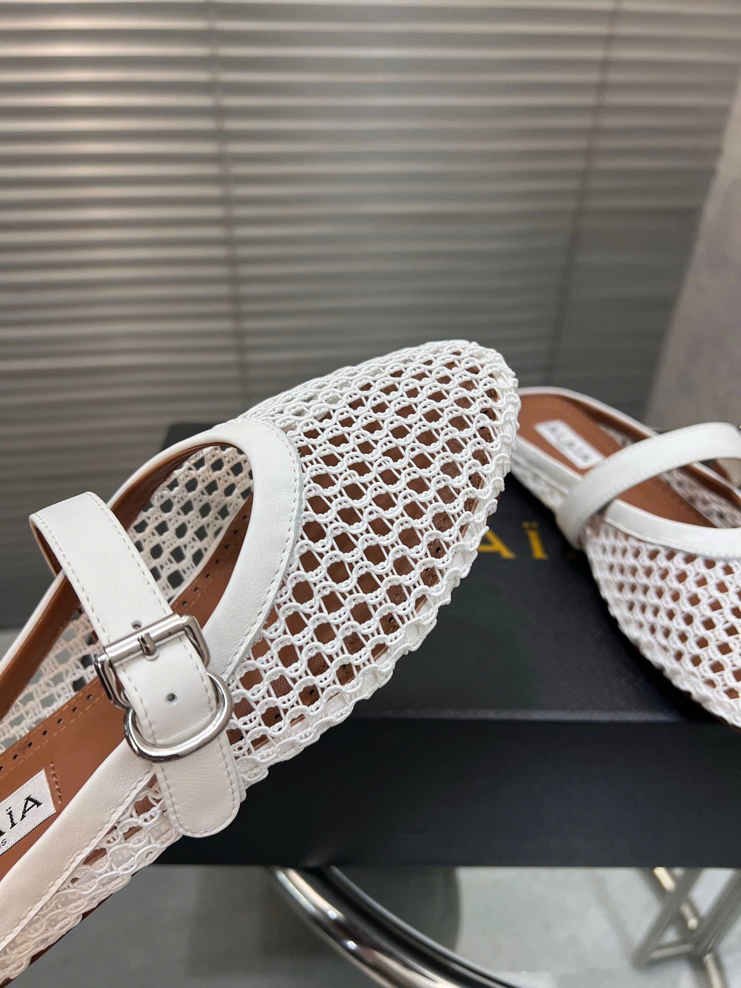 Alaïa Mesh Ballet Flats Mule - Image 8