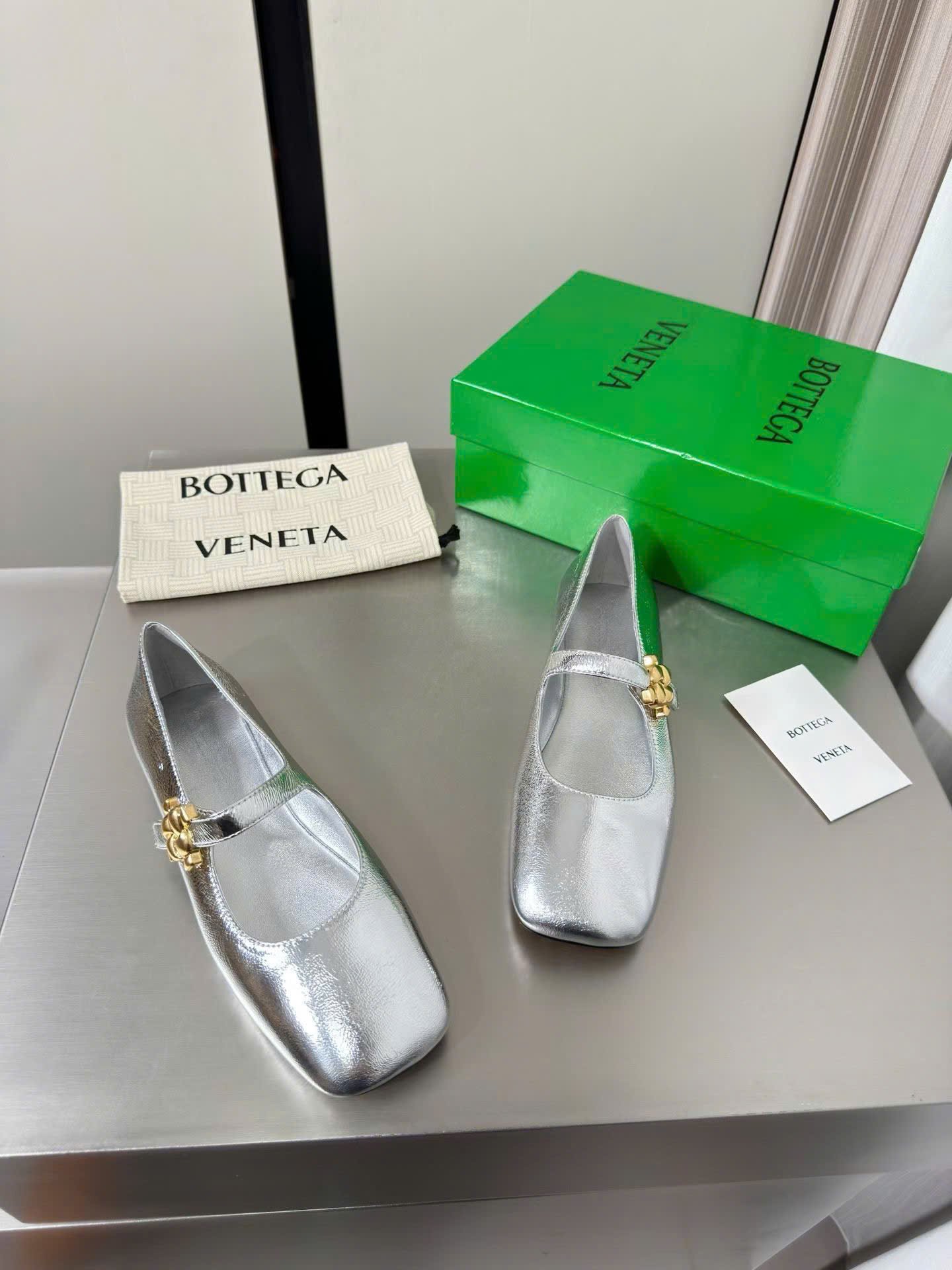 Bottega Veneta Charlotte Mary-Jane Ballerina in Basalt Shoes - Image 4