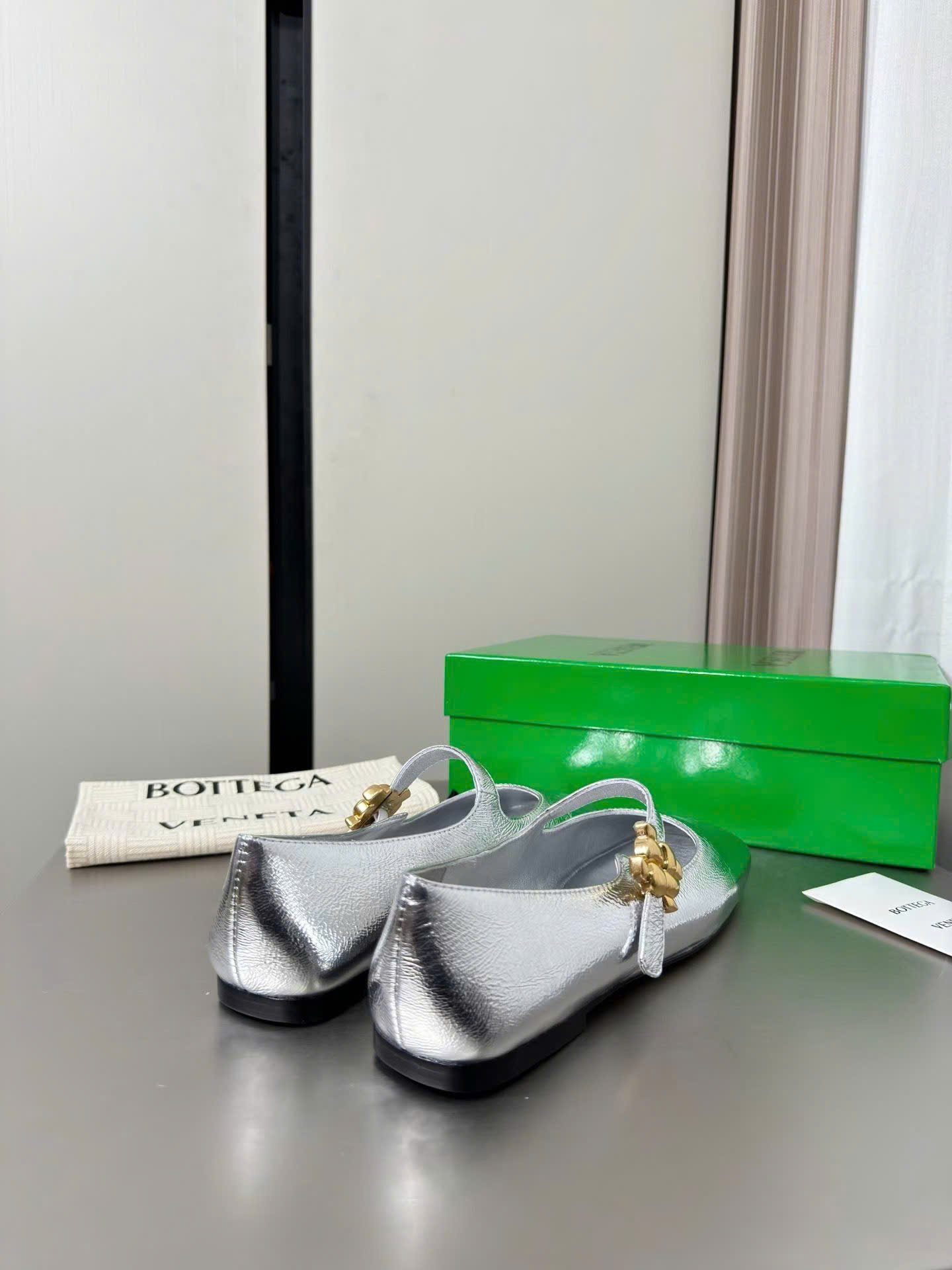 Bottega Veneta Charlotte Mary-Jane Ballerina in Basalt Shoes - Image 7