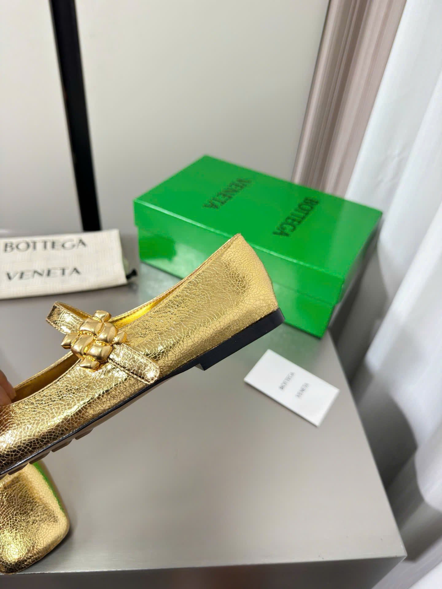 Bottega Veneta Charlotte Mary-Jane Ballerina in Basalt Shoes - Image 2