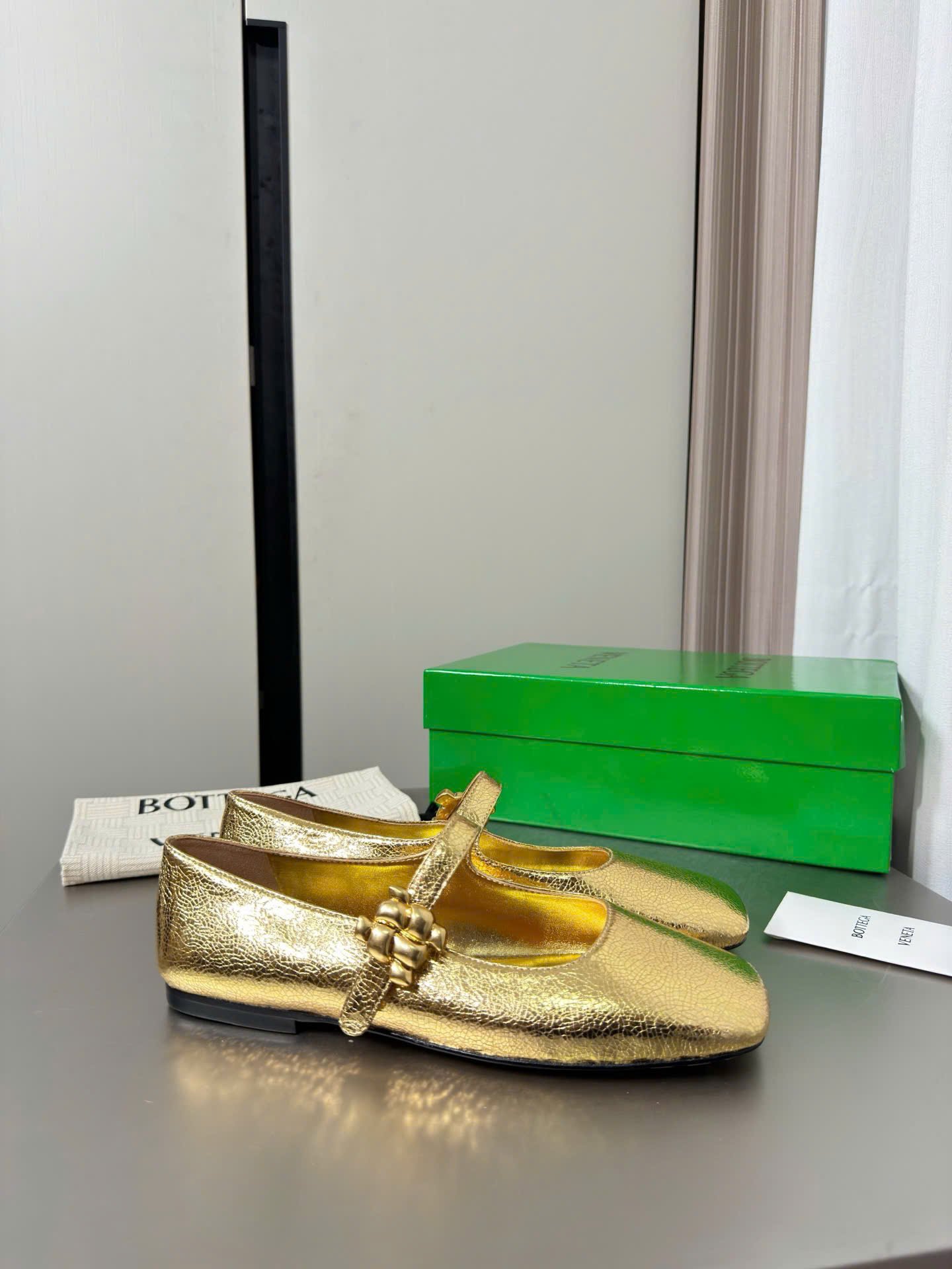 Bottega Veneta Charlotte Mary-Jane Ballerina in Basalt Shoes - Image 3