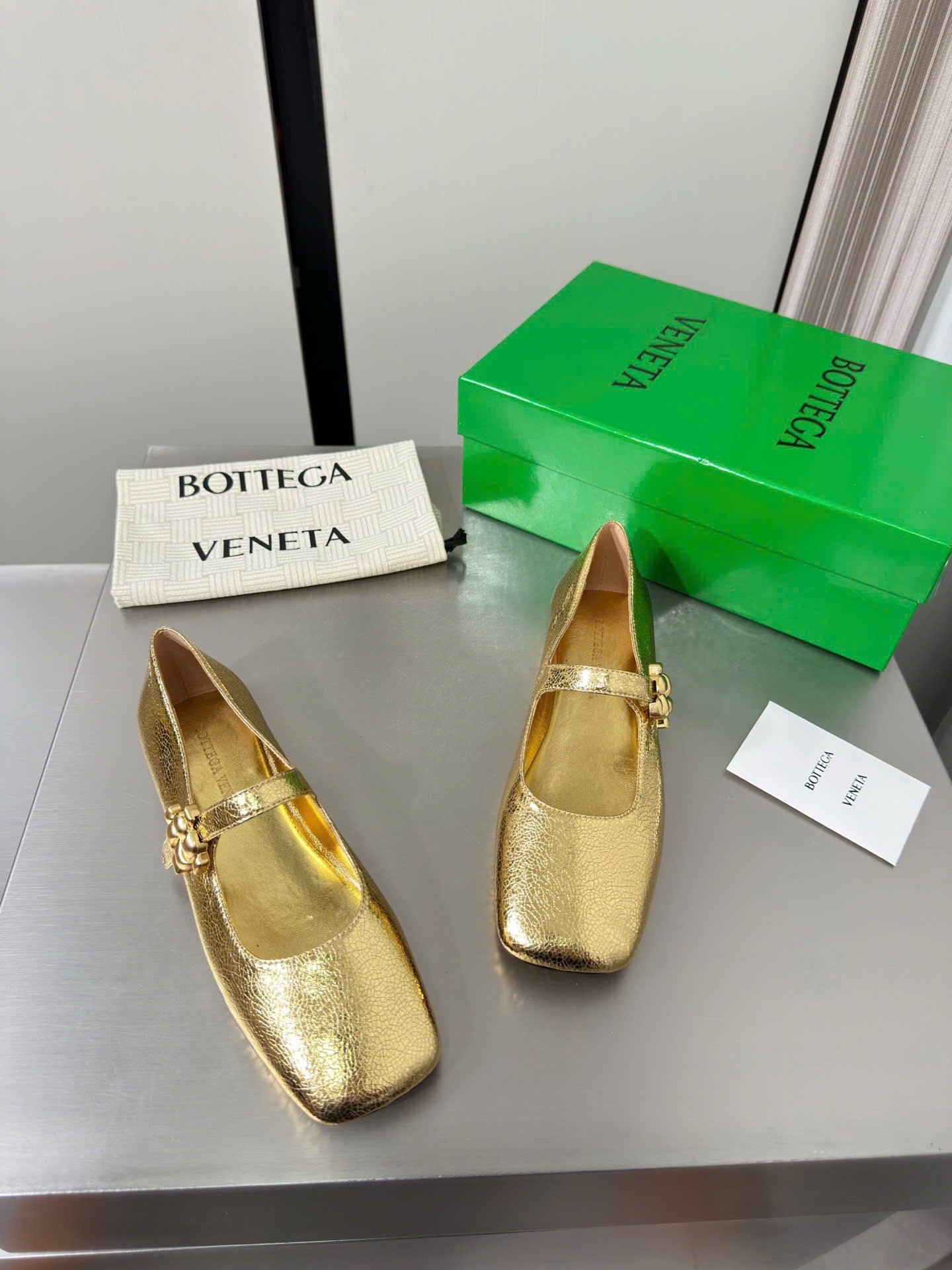 Bottega Veneta Charlotte Mary-Jane Ballerina in Basalt Shoes - Image 5