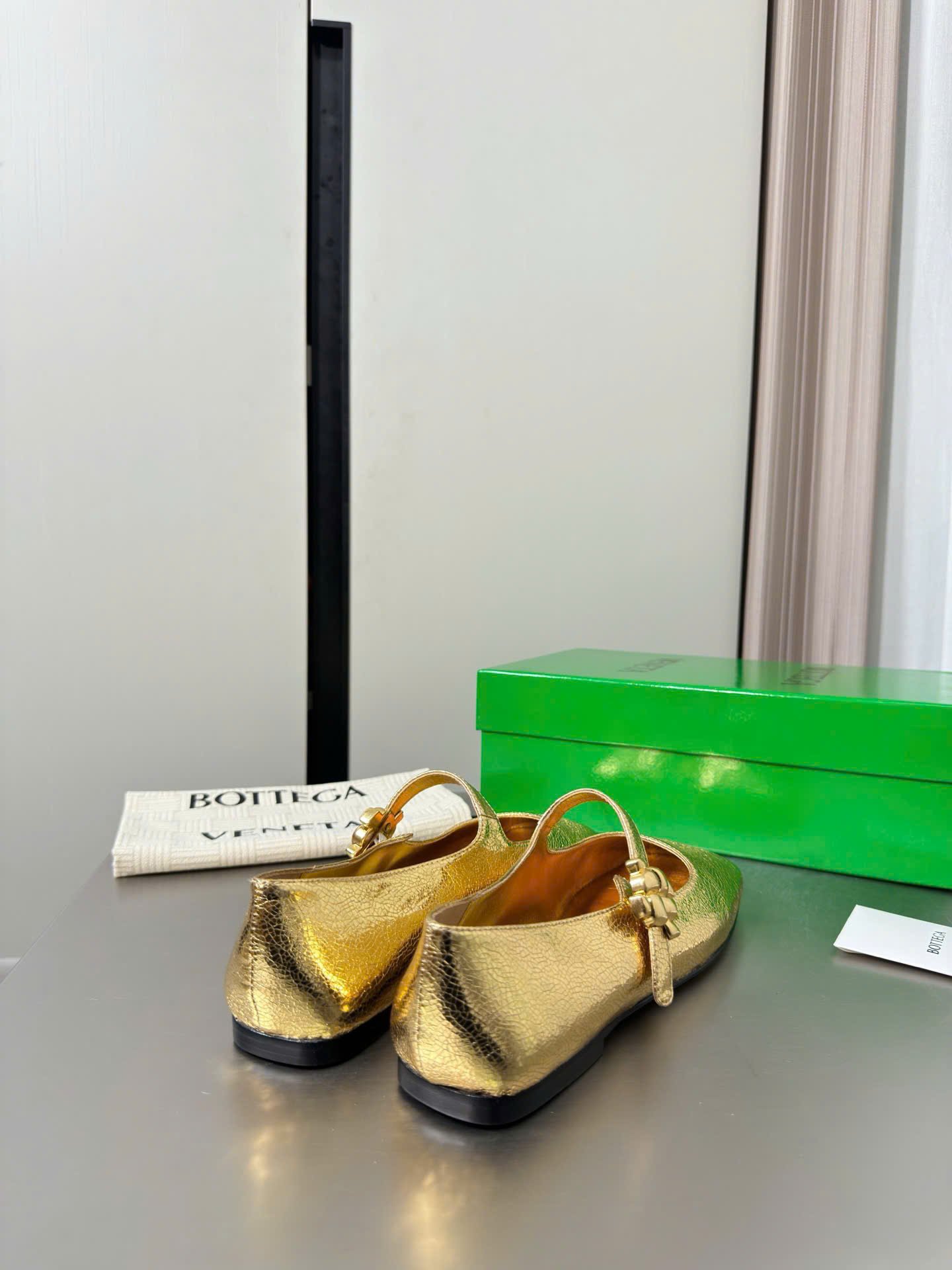 Bottega Veneta Charlotte Mary-Jane Ballerina in Basalt Shoes - Image 6
