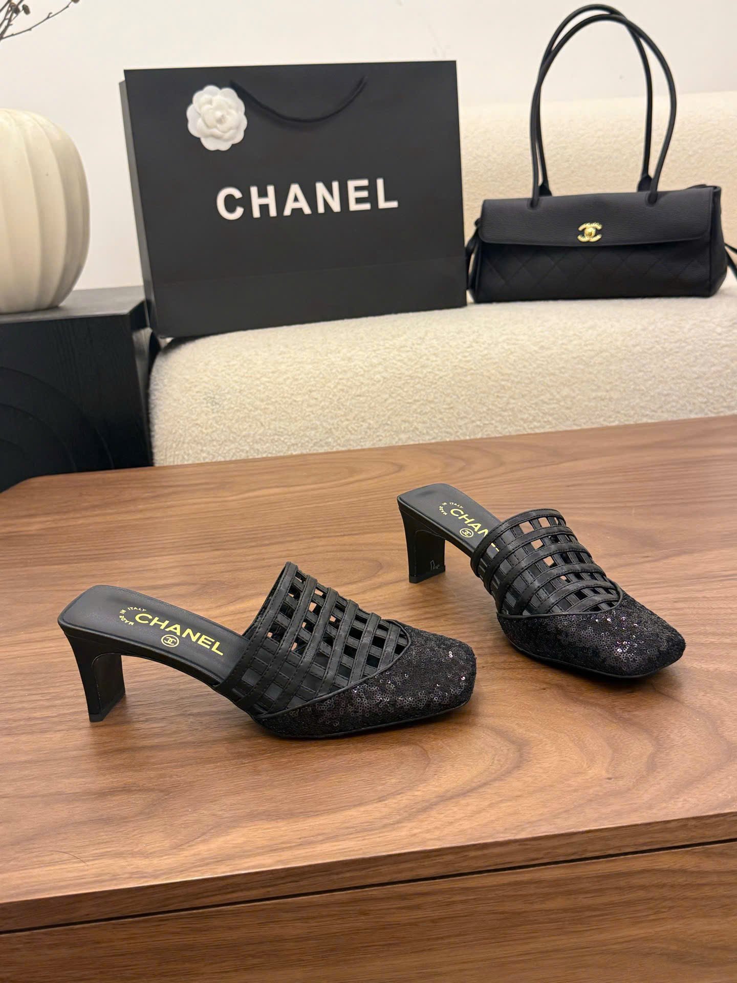 Chanel Coco Mesh Mules 6cm - Image 8
