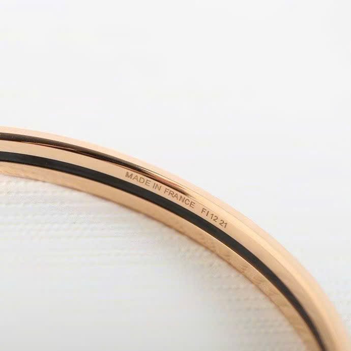 Hermès Black Enamel Gold-Plated Chain Motif Bracelet - Image 8