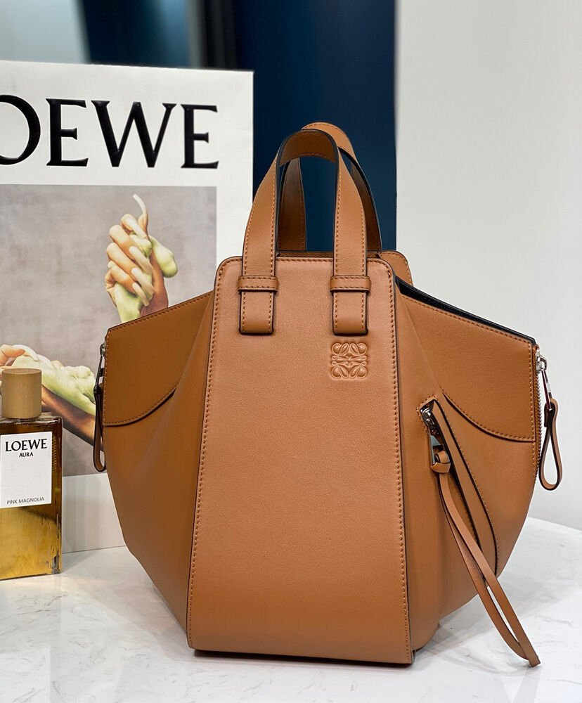 Loewe Hammock Drawstring In Classic Calfskin Coffee - Image 3