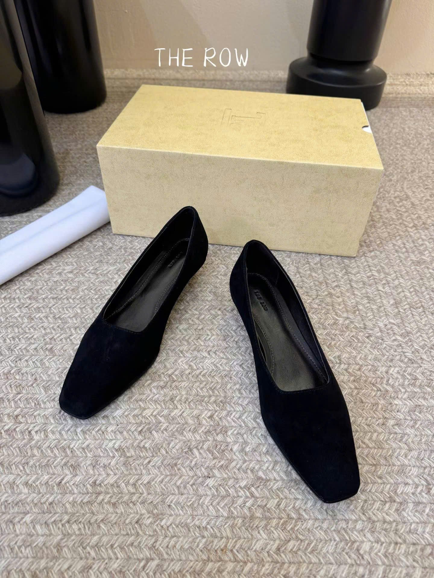 The Row June Suede Wedges in Espresso Shoes - Image 4
