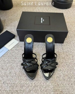 Saint Laurent Heeled Sandals in Satin Crepe 10.5cm
