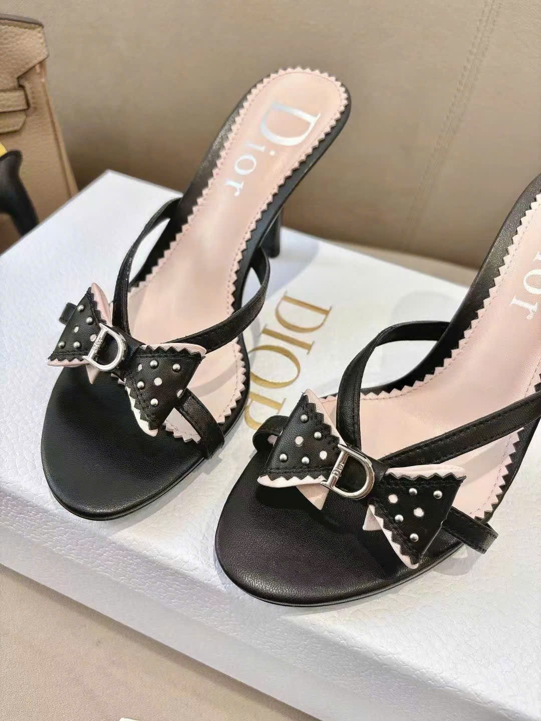 Christian Dior by John Galliano "D" Buckle Leather Sandals 8.5cm - Image 5