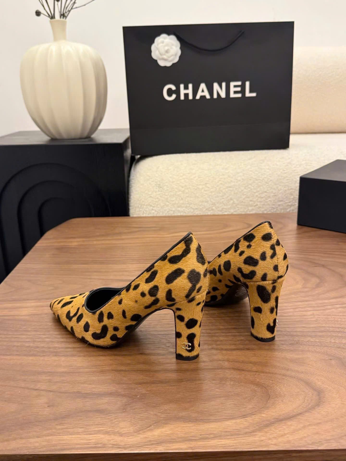 Chanel Leather Heeled Pumps Shoes 8.5cm - Image 6