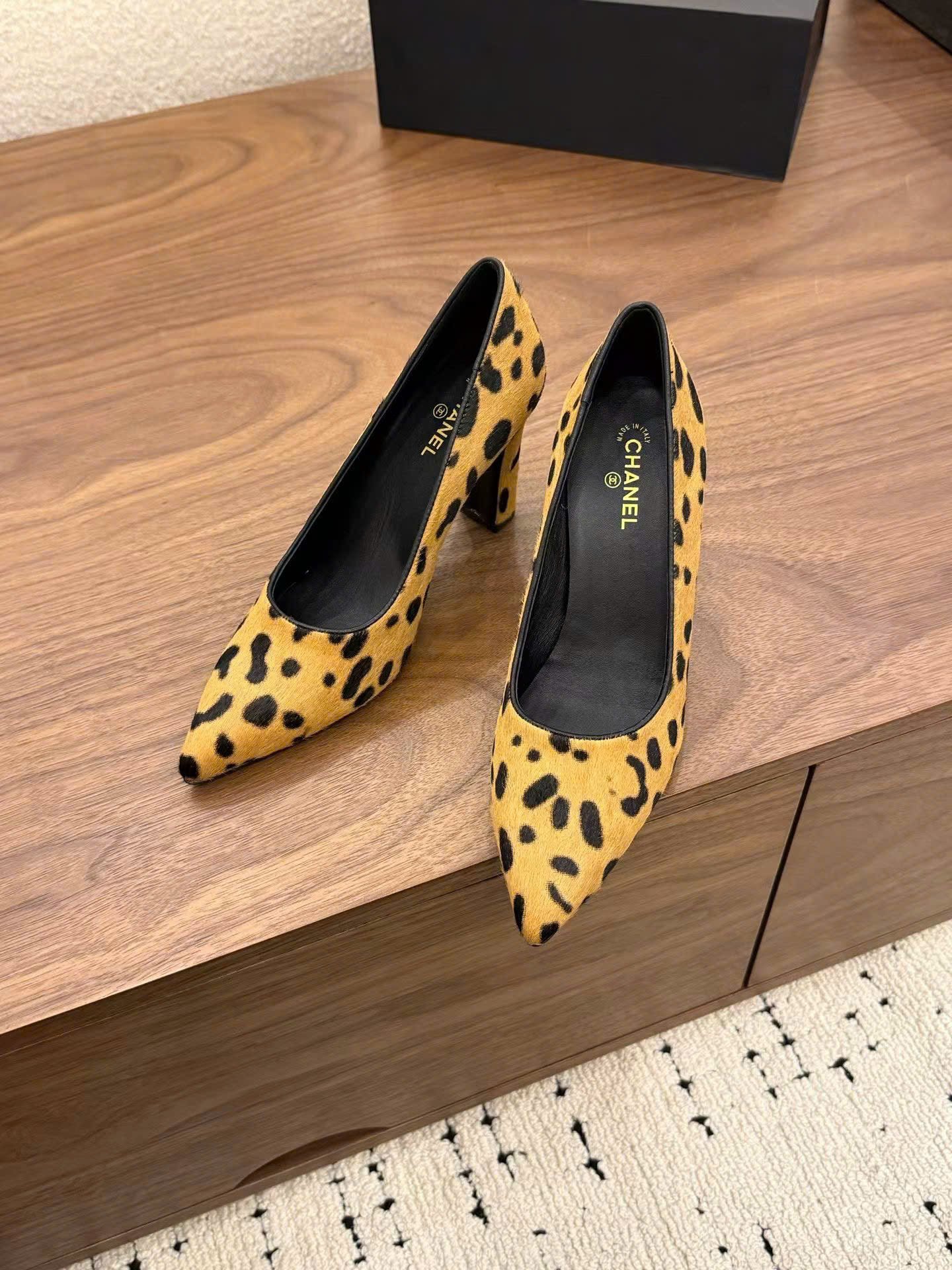Chanel Leather Heeled Pumps Shoes 8.5cm - Image 9