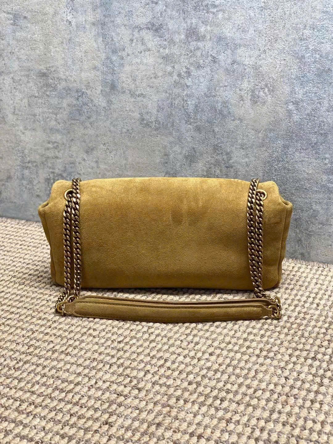 Saint Laurent Calypso Bag in Grained Suede Leather - Image 9