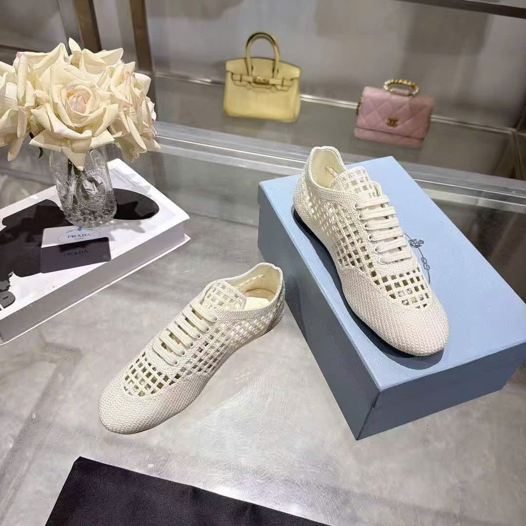 Prada Collapse Crochet Laced Sneakers - Image 2