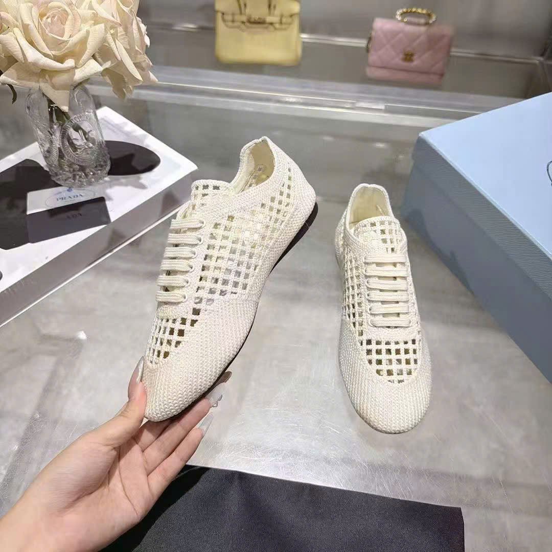 Prada Collapse Crochet Laced Sneakers - Image 3