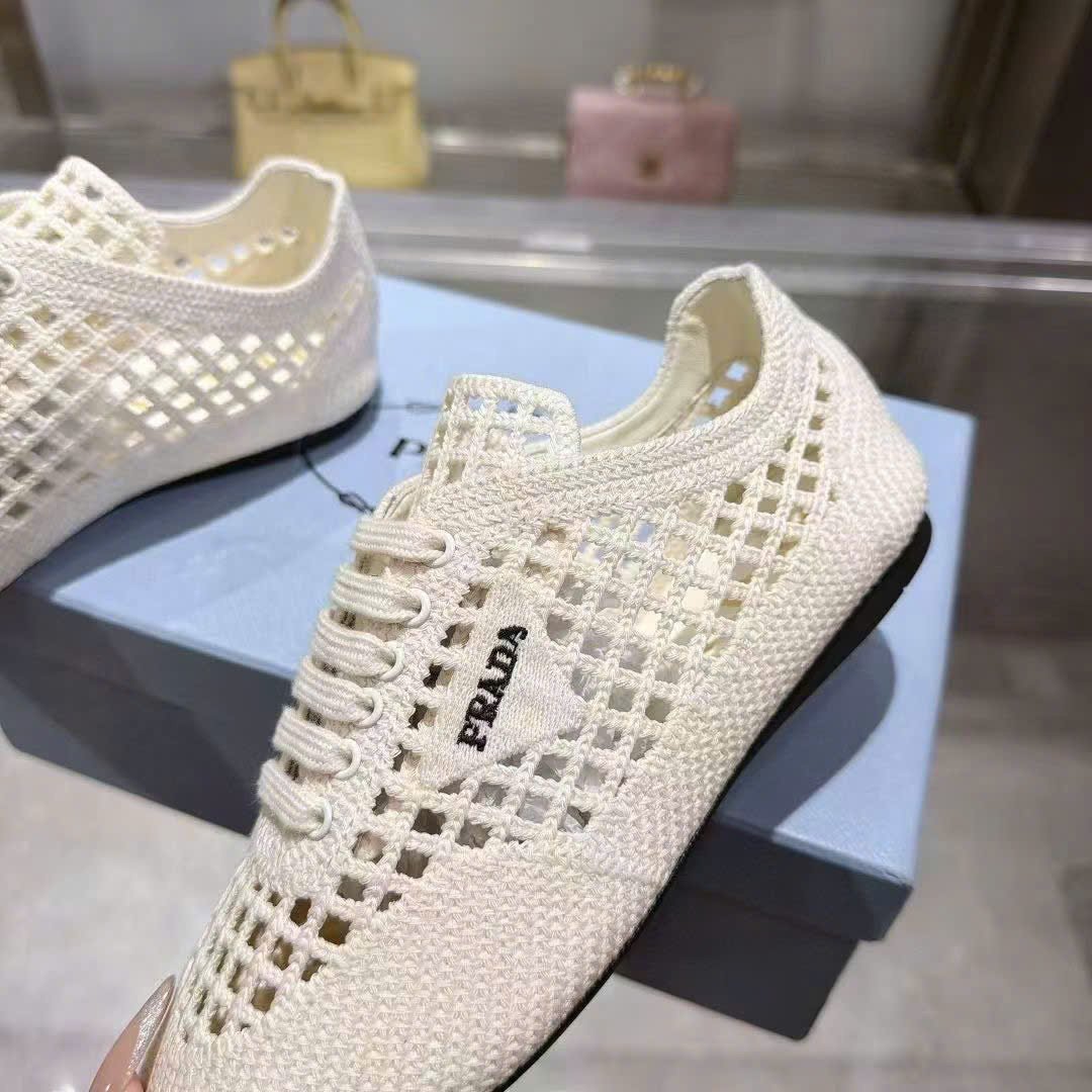 Prada Collapse Crochet Laced Sneakers - Image 4