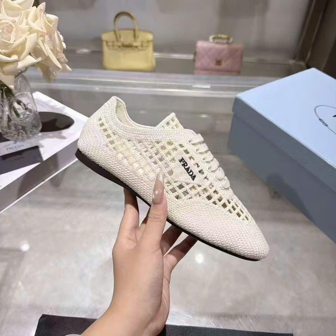 Prada Collapse Crochet Laced Sneakers - Image 6