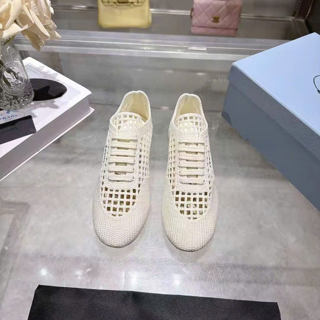 Prada Collapse Crochet Laced Sneakers