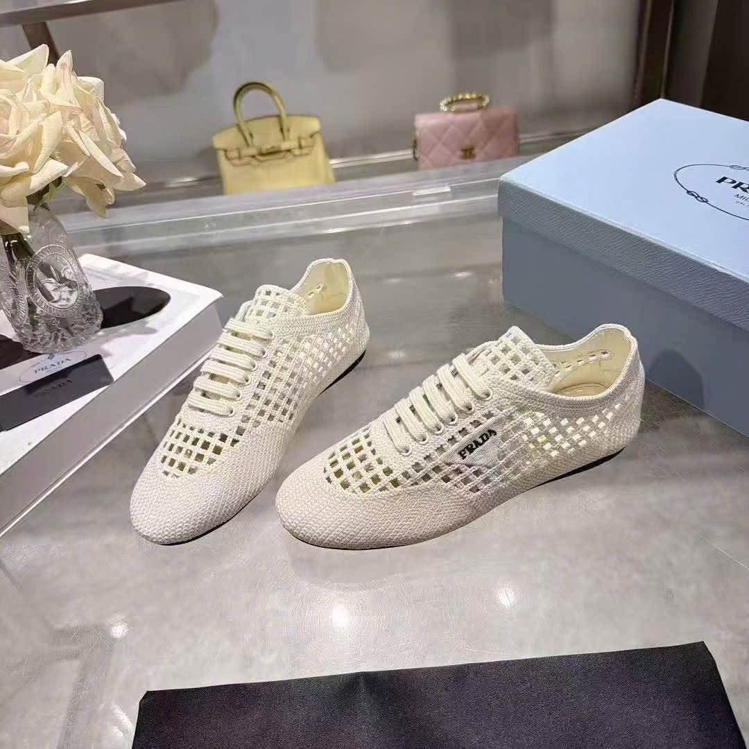 Prada Collapse Crochet Laced Sneakers - Image 9
