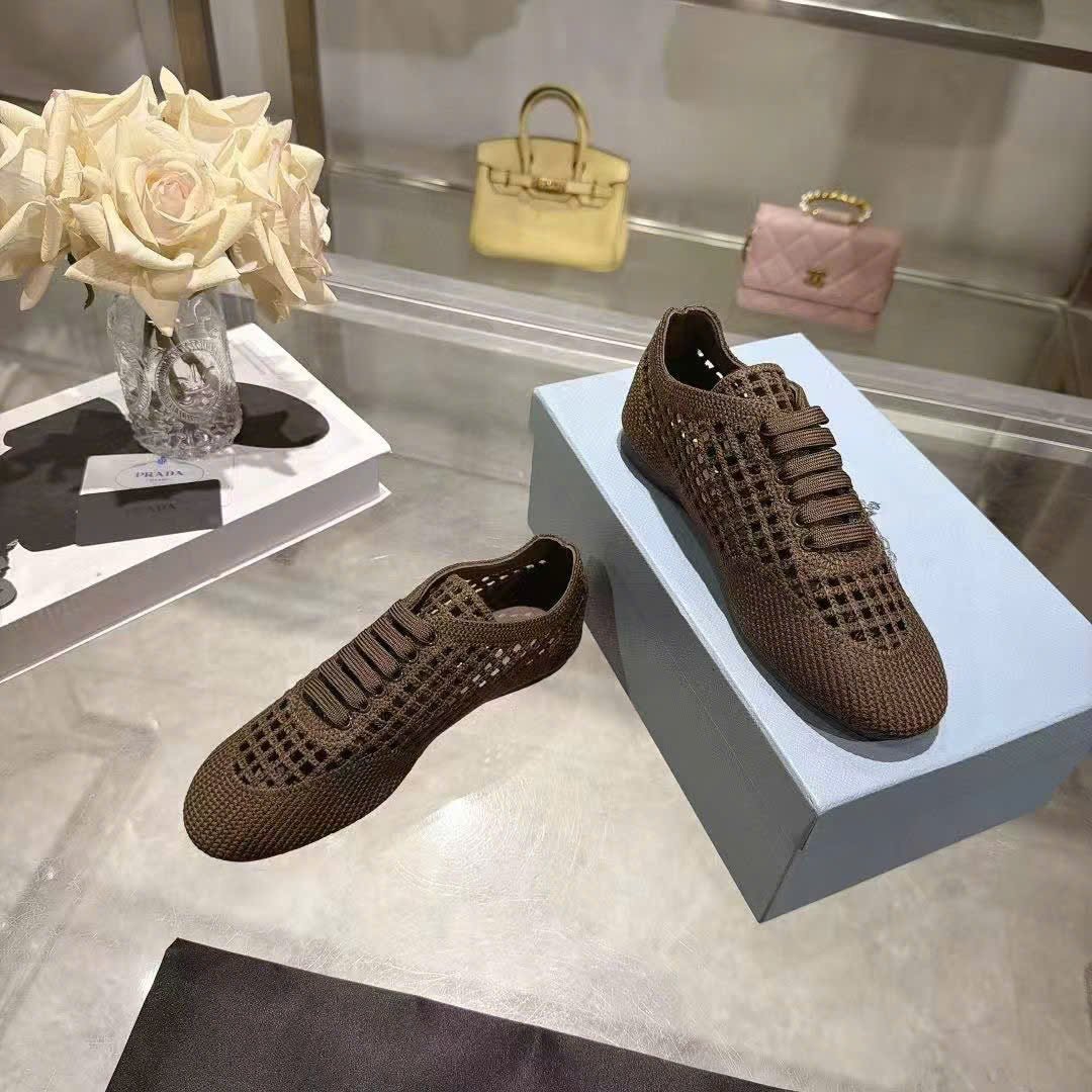Prada Collapse Crochet Laced Sneakers - Image 3