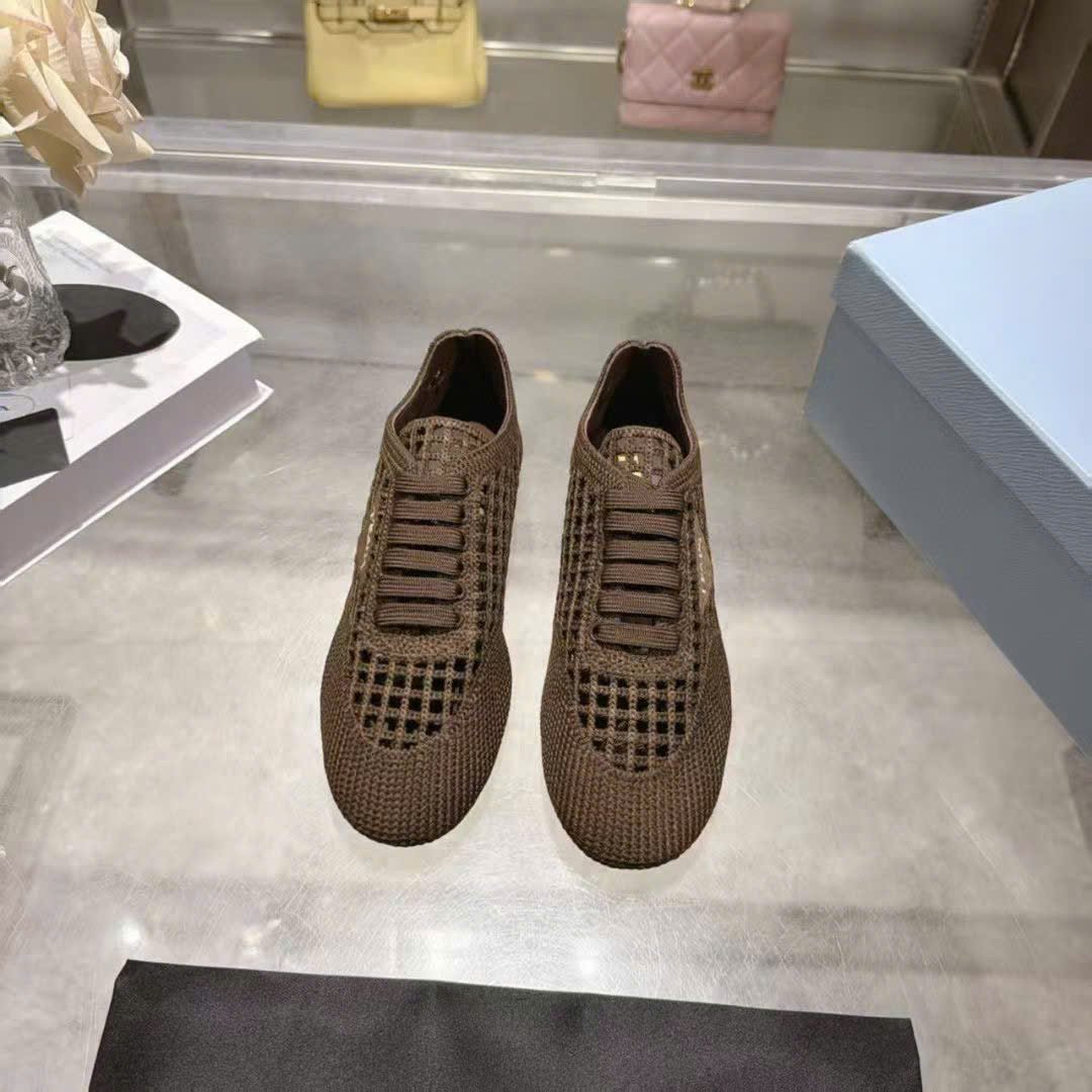 Prada Collapse Crochet Laced Sneakers