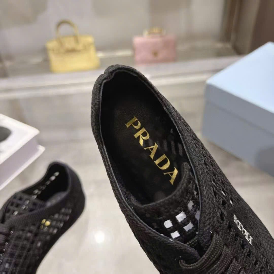 Prada Collapse Crochet Laced Sneakers - Image 3