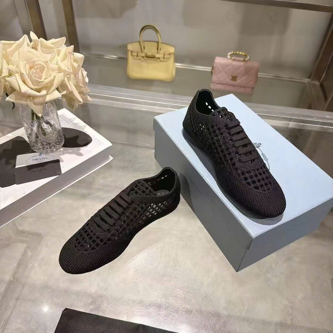 Prada Collapse Crochet Laced Sneakers - Image 4
