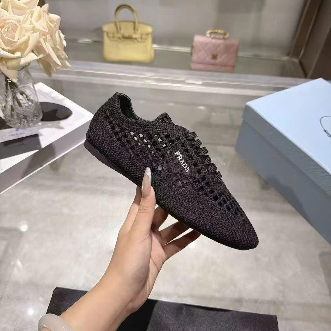 Prada Collapse Crochet Laced Sneakers - Image 6
