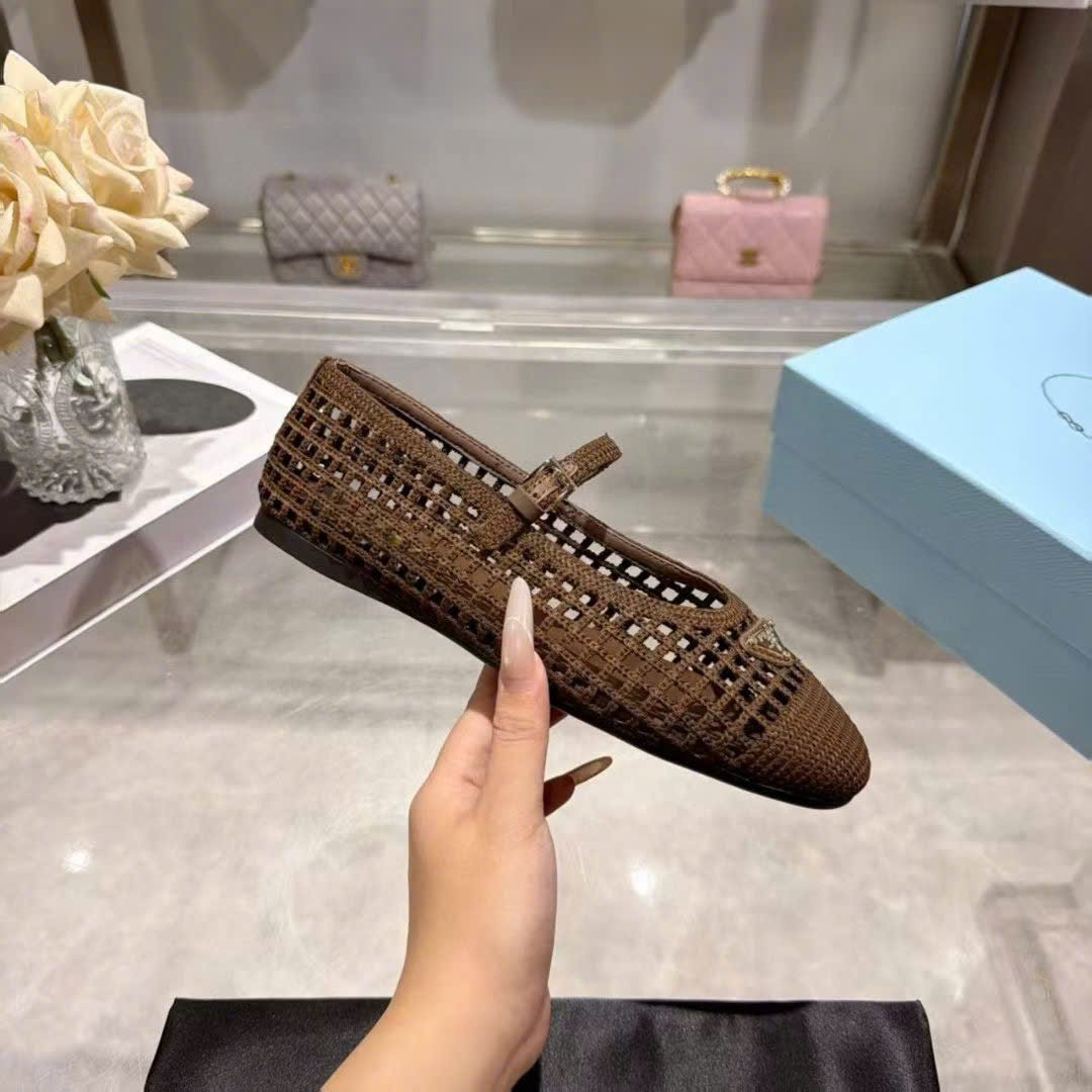 Prada Crochet Mary Jane Flats - Image 3