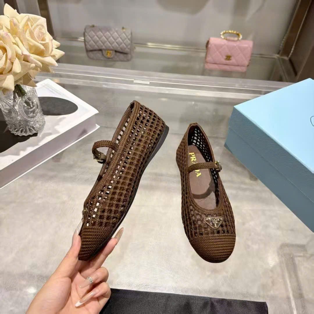 Prada Crochet Mary Jane Flats - Image 7