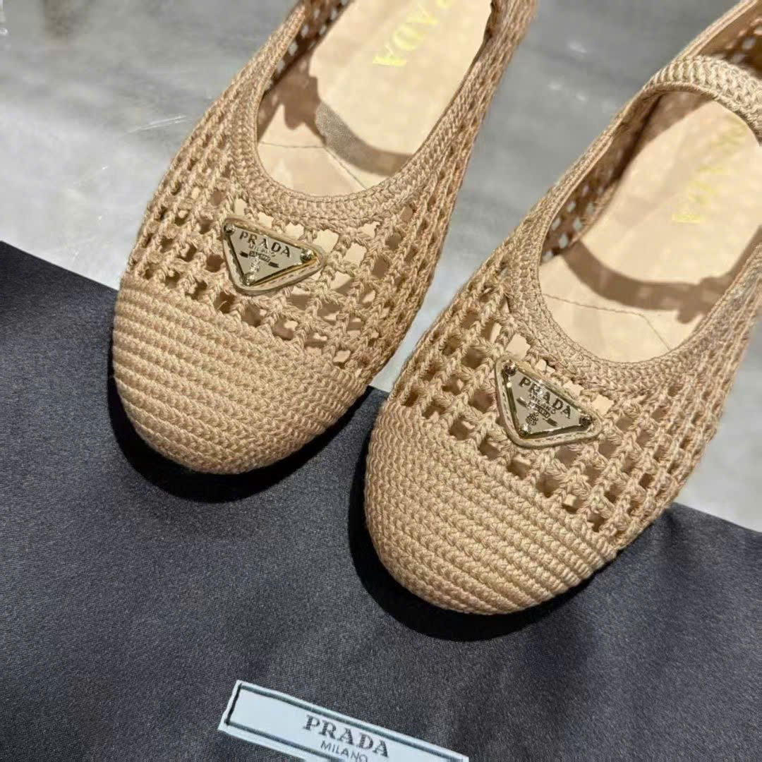 Prada Crochet Mary Jane Flats - Image 3