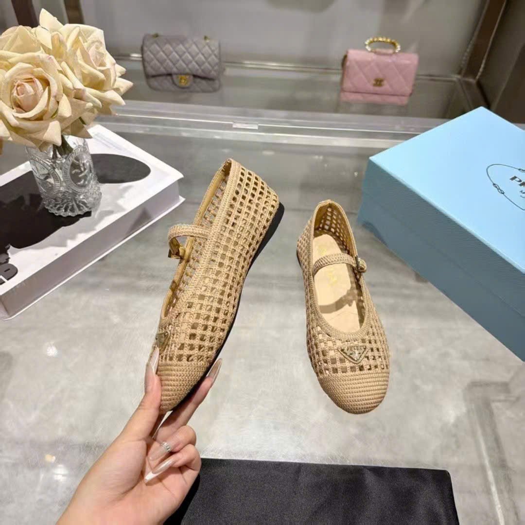 Prada Crochet Mary Jane Flats - Image 5