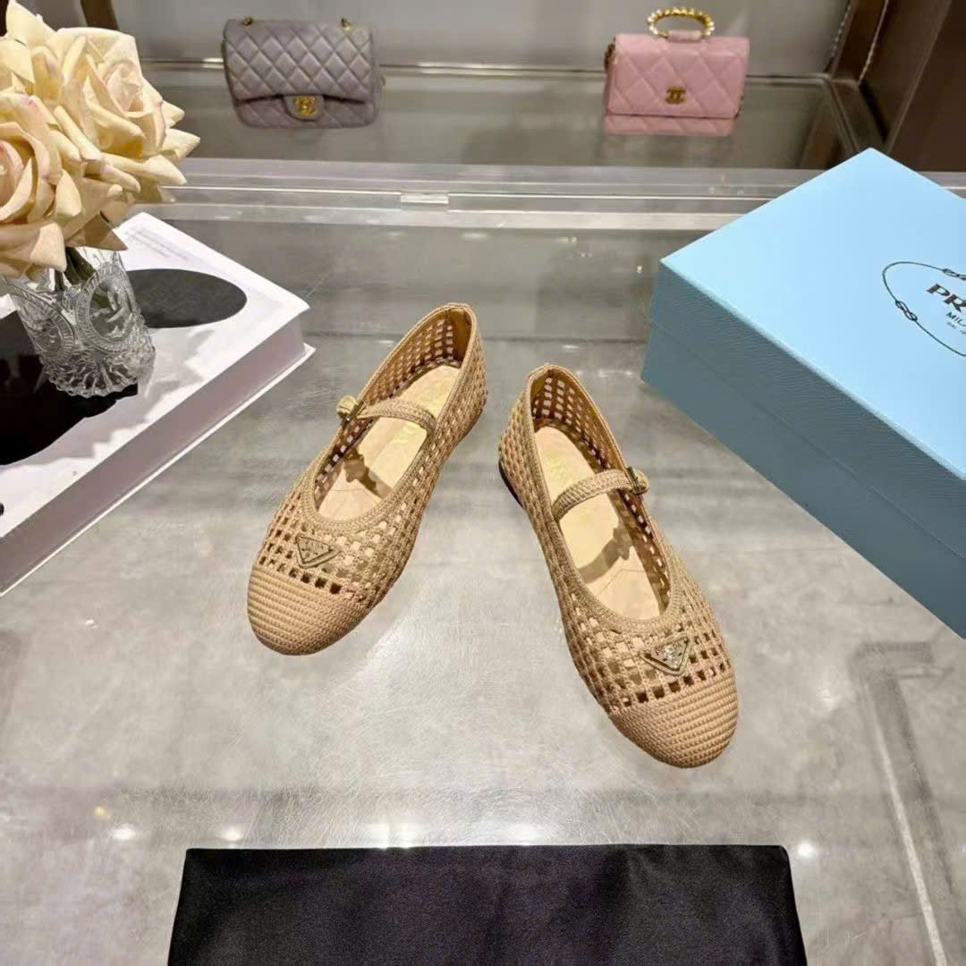 Prada Crochet Mary Jane Flats - Image 6