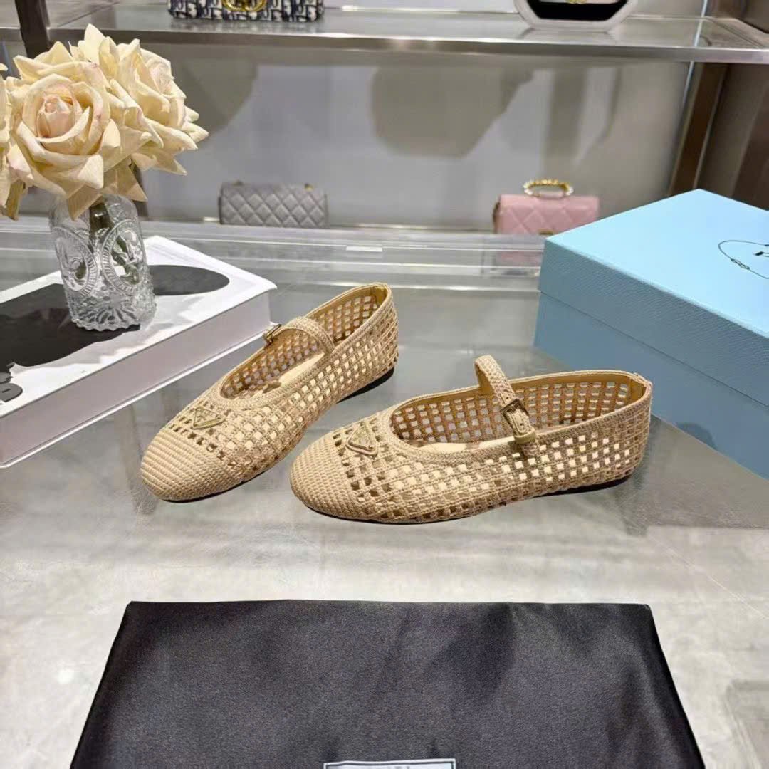 Prada Crochet Mary Jane Flats - Image 8