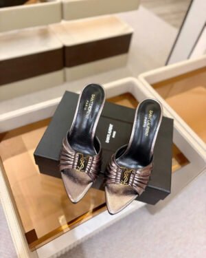 Saint Laurent YSL Babylone Heeled Women's Mules 10cm