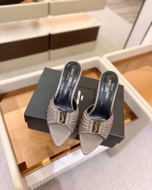 Saint Laurent YSL Babylone Heeled Women's Mules 10cm
