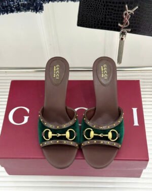 Gucci Women's Horsebit Mid-Heel Sandal